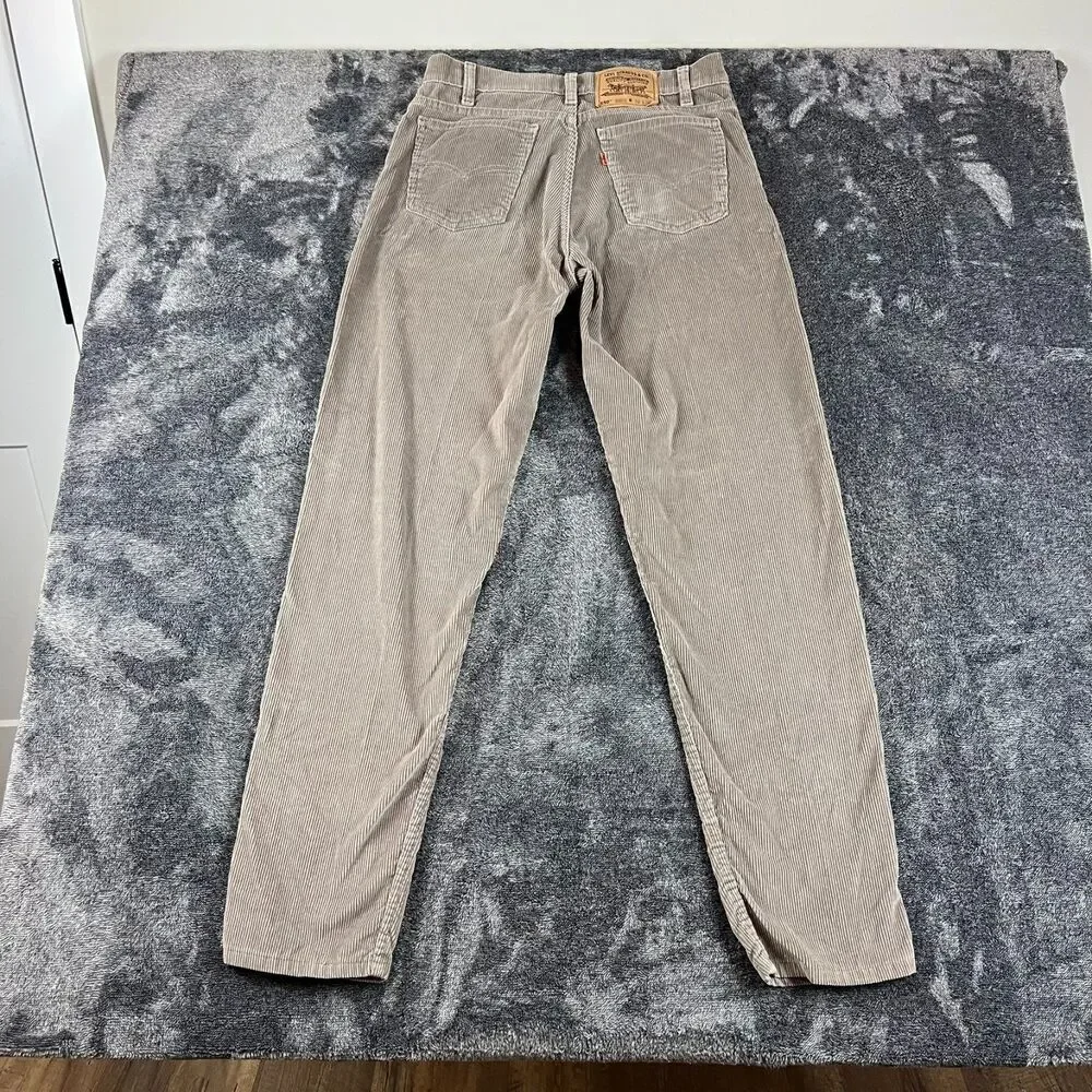 Vtg 90s Orange Tab Levi's 550 Gray Corduroy Men's 32X34 (31X33) Straight Jeans